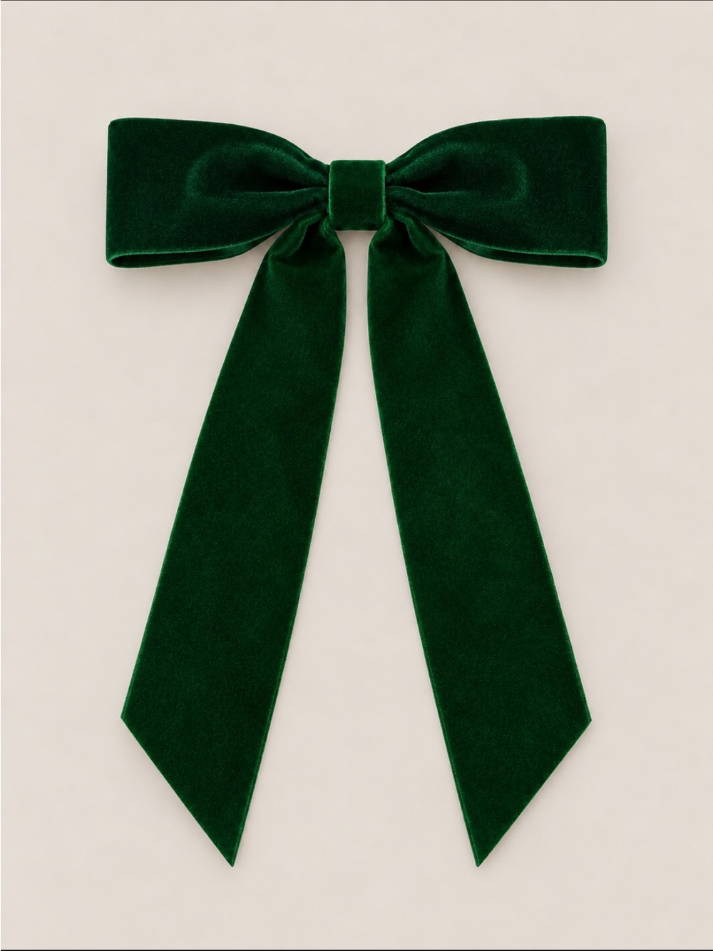 New! Green Velvet Bow Hair Clip NWOT